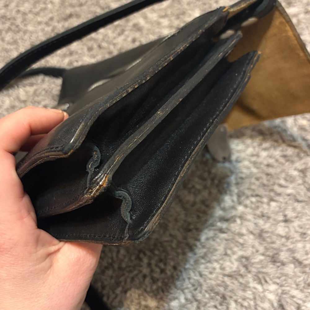 Patricia Nash Lanza Crossbody Organizer Black Leather Heritage Bag - Picture 10 of 11